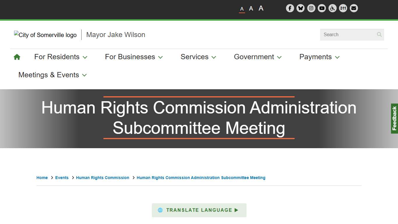 Human Rights Commission Administration Subcommittee Meeting City of Somerville